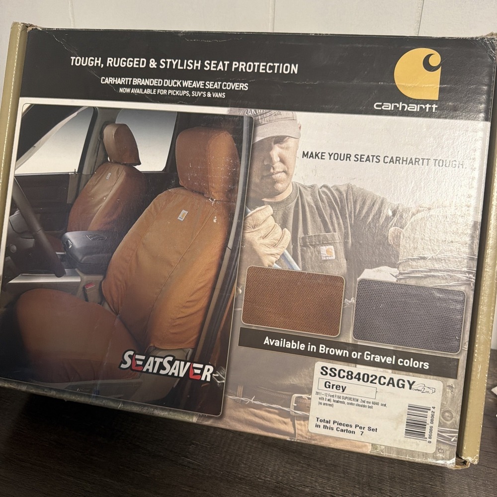 NEW Carhartt Seat Saver Grey 2nd Row 60/40 2011-2012 Ford F150 Supercrew Duck